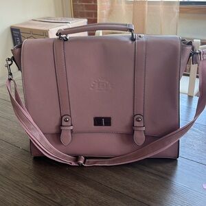 Ease Gave Faux Leather Lined Rose Colored Laptop Bag
